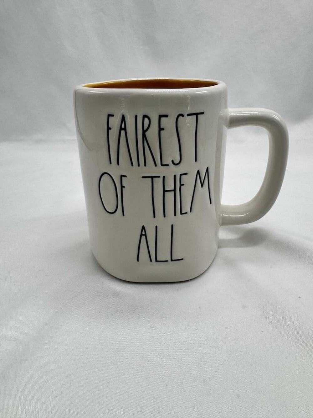 Rae Dunn Disney Princess Fairest Of Them All Coffee Mug Cup 16 Oz Yellow Inside